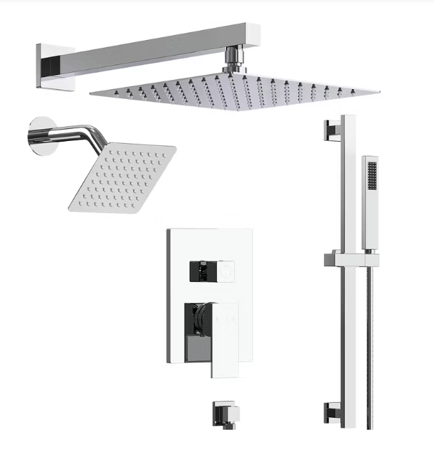 Yukon-Dual Shower 2 Head Rainfall 3 Way Function Showr System