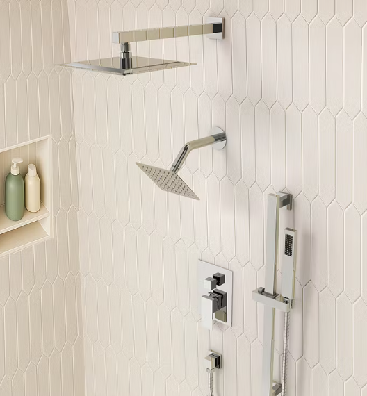 Yukon-Dual Shower 2 Head Rainfall 3 Way Function Showr System