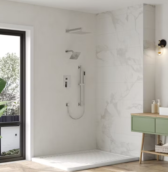 Yukon-Dual Shower 2 Head Rainfall 3 Way Function Showr System