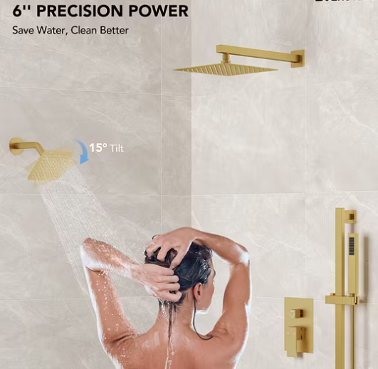 Yukon-Dual Shower 2 Head Rainfall 3 Way Function Showr System