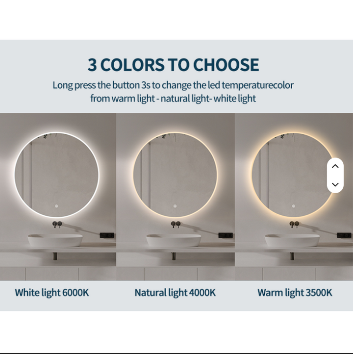 CUSTOM- Bella Round Wall mounted led mirror