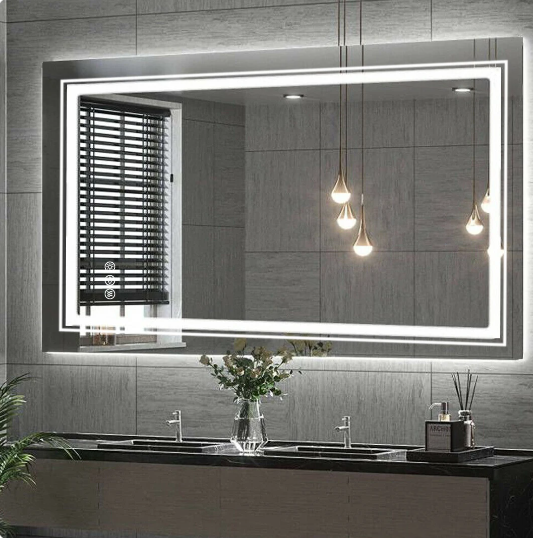 Bocelli-Waterproof Double Sink Mirror with Light Large LED Bathroom Mirror Full Length Dressing Mirror