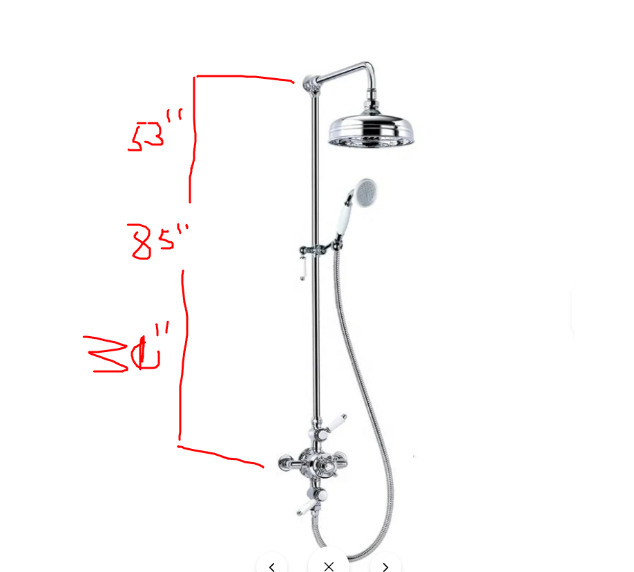RYAN 24 Inches custom extension pipe for Elisabeth exposed shower system