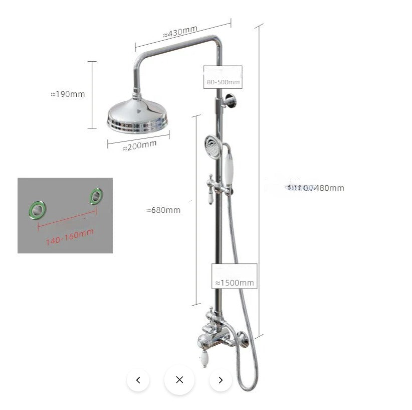 Austria-Gold Polished Brass Victorian Exposed Thermostatic Shower system