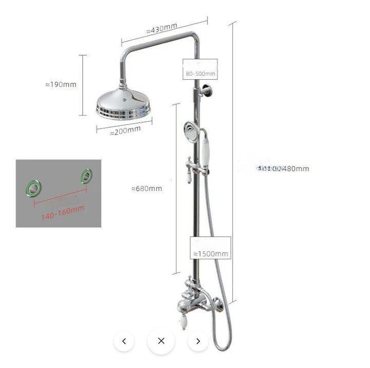 Austria-Gold Polished Brass Victorian Exposed Thermostatic Shower system