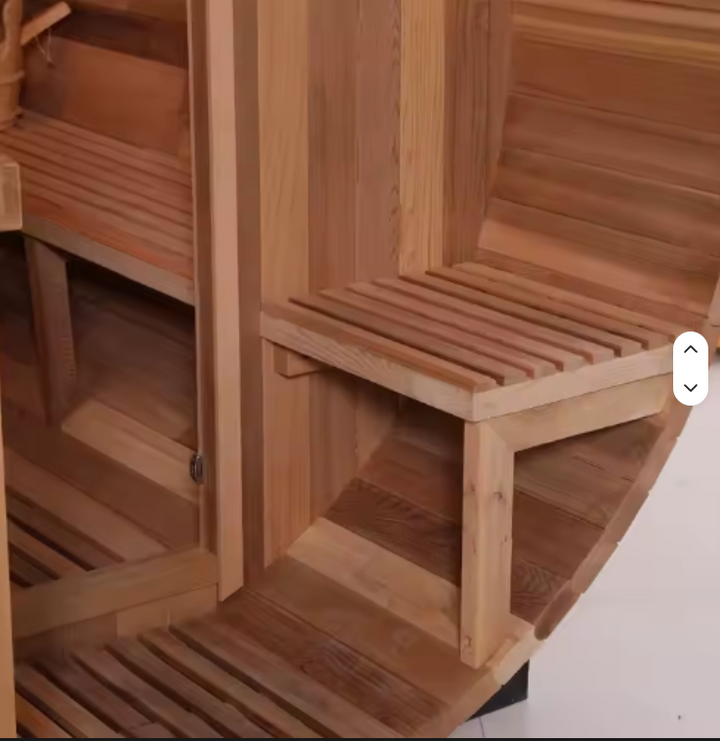 Canadian Cedar Barrel Steam Sauna, 4-6 Person Outdoor 70"x70"x98"