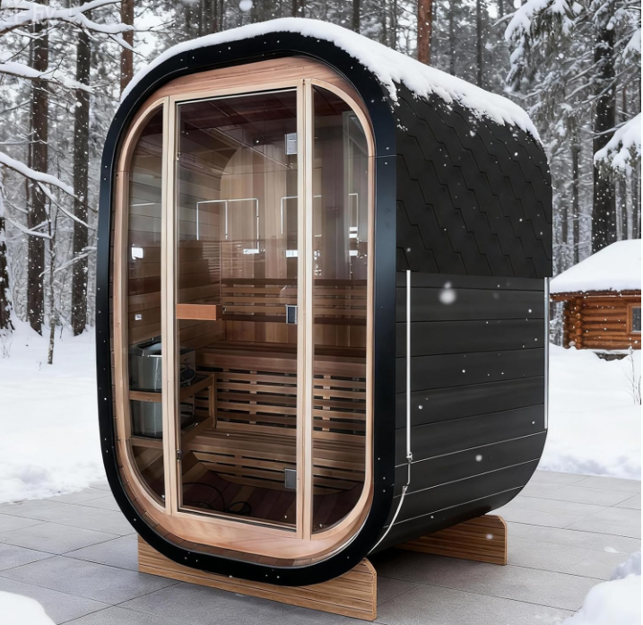 Outdoor Carbonized Spruce wood Traditional Steam Sauna