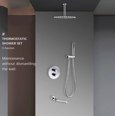 Chrome round CUPC thermostatic shower kit
