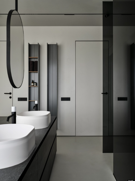 Custom-Black matte Oval Ceiling mount NO LED bathroom mirror