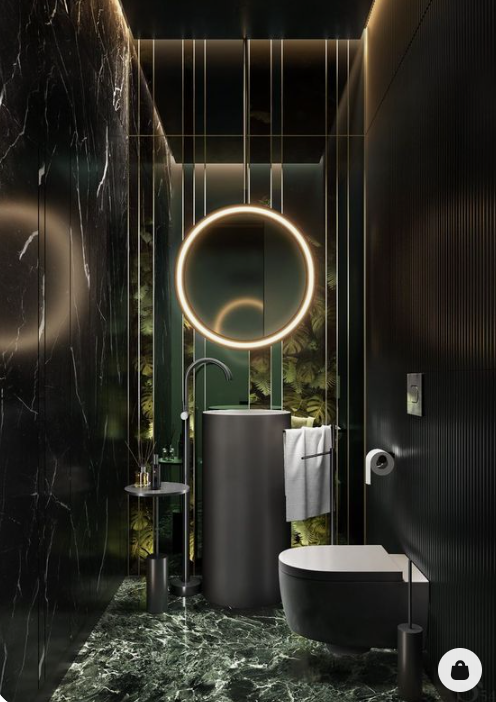 CUSTOM-Round Ceiling mount brushed gold LED mirror