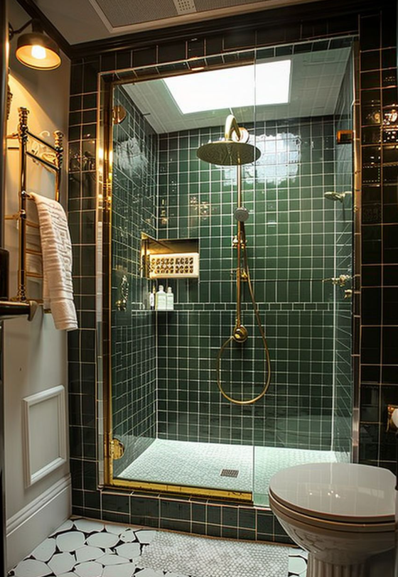 Austria-Gold Polished Brass Victorian Exposed Thermostatic Shower system
