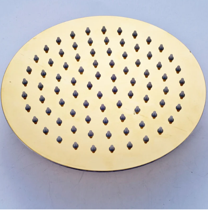 Brushed Gold Round 16" Inches Rain Thermostaic Shower Kit