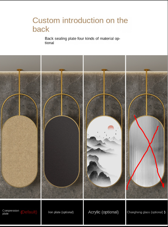 CUSTOM-CELLO-1 Piece Oval LED Ceiling Mount Bathroom Mirror