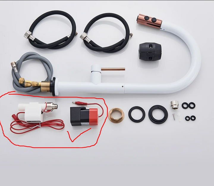 Touchless motor for white/rose gold kitchen faucet