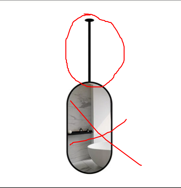 Celing mirror pole rod