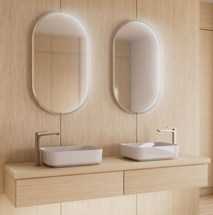 BELLA OVAL WALL MOUNTED BACK LED FRAMLESS MIRROR