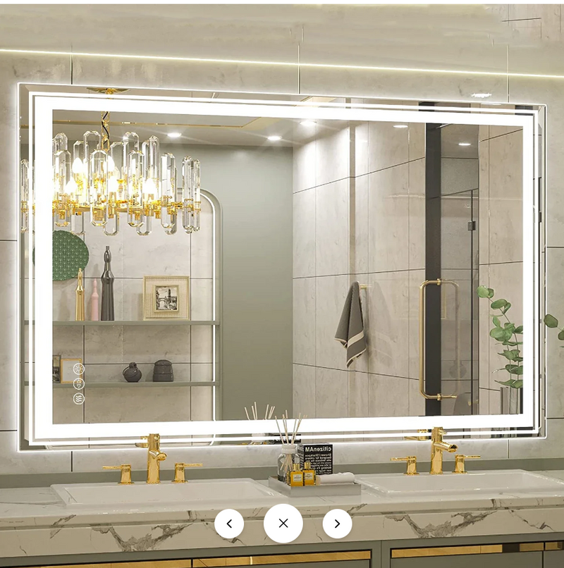 Bocelli-Waterproof Double Sink Mirror with Light Large LED Bathroom Mirror Full Length Dressing Mirror