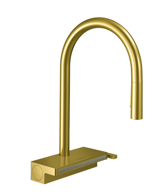 Munich-waterfall kitchen LED display faucet with dual pull out sprayer