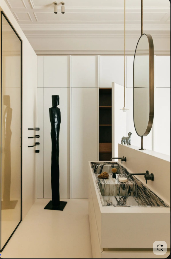 CUSTOM- Oval Brushed Gold Double both side glass NO led light mirrors