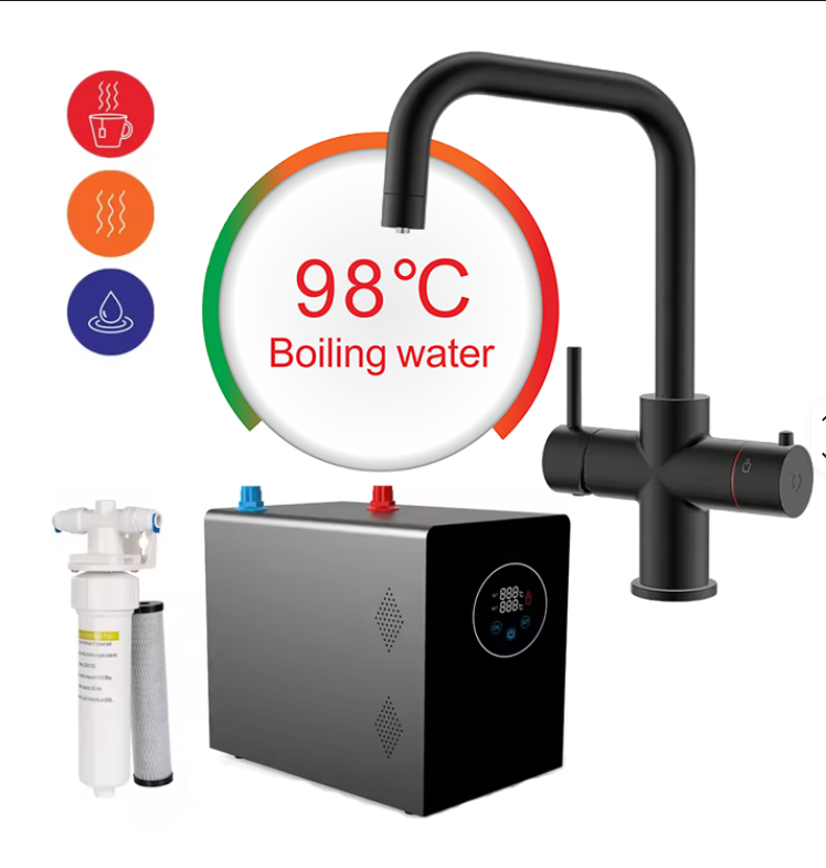 Caliente-Undersink Instant Hot Water Tap 3 4 5 Chilled Boiling Tap Brushed Gold Kitchen Boiled Filtered Faucet Taps