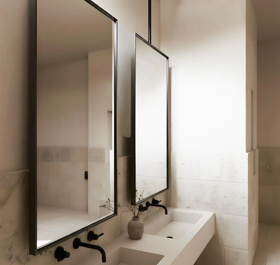 CUSTOM- MAJORCA X - Ceiling Suspended Mounted NO-LED Mirror