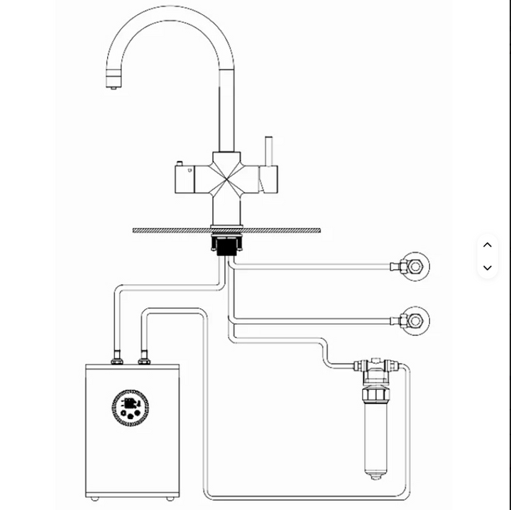 Caliente-Undersink Instant Hot Water Tap 3 4 5 Chilled Boiling Tap Brushed Gold Kitchen Boiled Filtered Faucet Taps