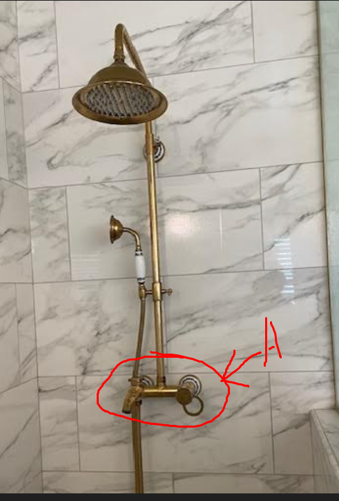 Gold polished shower diverter walve