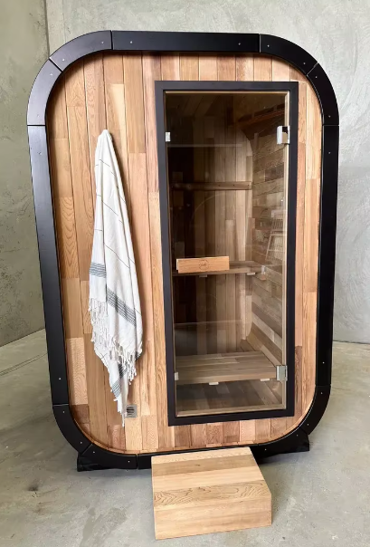 Outdoor Carbonized Spruce wood Traditional Steam Sauna