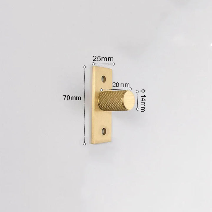 Brass Knurled Cabinet Handles Wardrobe Bar Pull with Baseplate Textured Furniture Door Handle with Baseboard Drawer Knobs