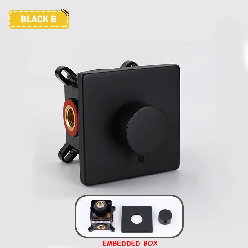 Hot and Cold Mixing Valve Body Faucet Single Handle Bathroom Concealed Shower Mixing Valve and Trim Kit Round Square