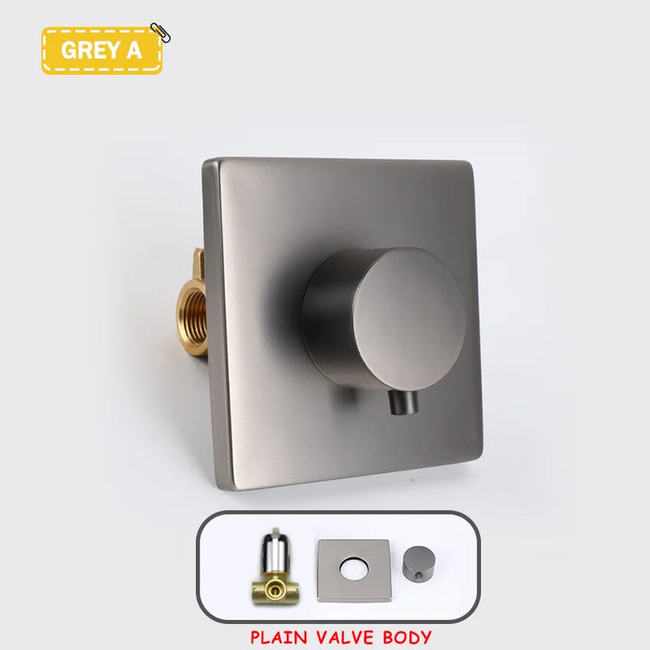Hot and Cold Mixing Valve Body Faucet Single Handle Bathroom Concealed Shower Mixing Valve and Trim Kit Round Square