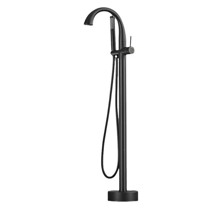Mossberg-Single Handle Dual Control Floor Standing Freestanding Bath Shower Mixer Tap Chrome Black Brushed Gold for Pedestal  Bathtub
