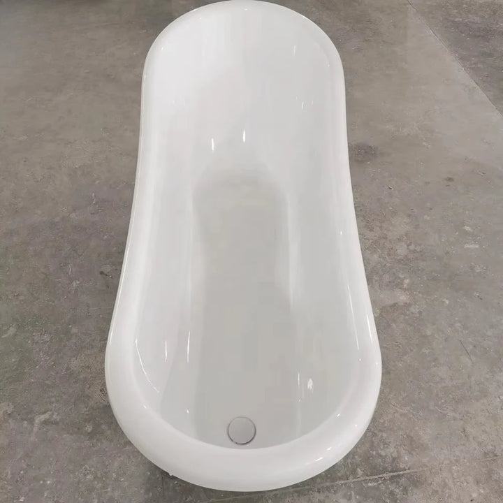 Victorian Sitting Acrylic Freestanding Bathtub with Cooper Clawfoot Legs