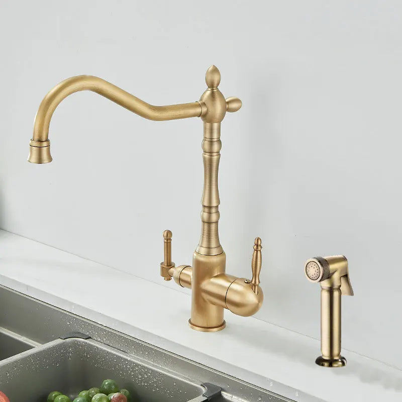 Marie - French Brass Kitchen three in one pure Water Faucet