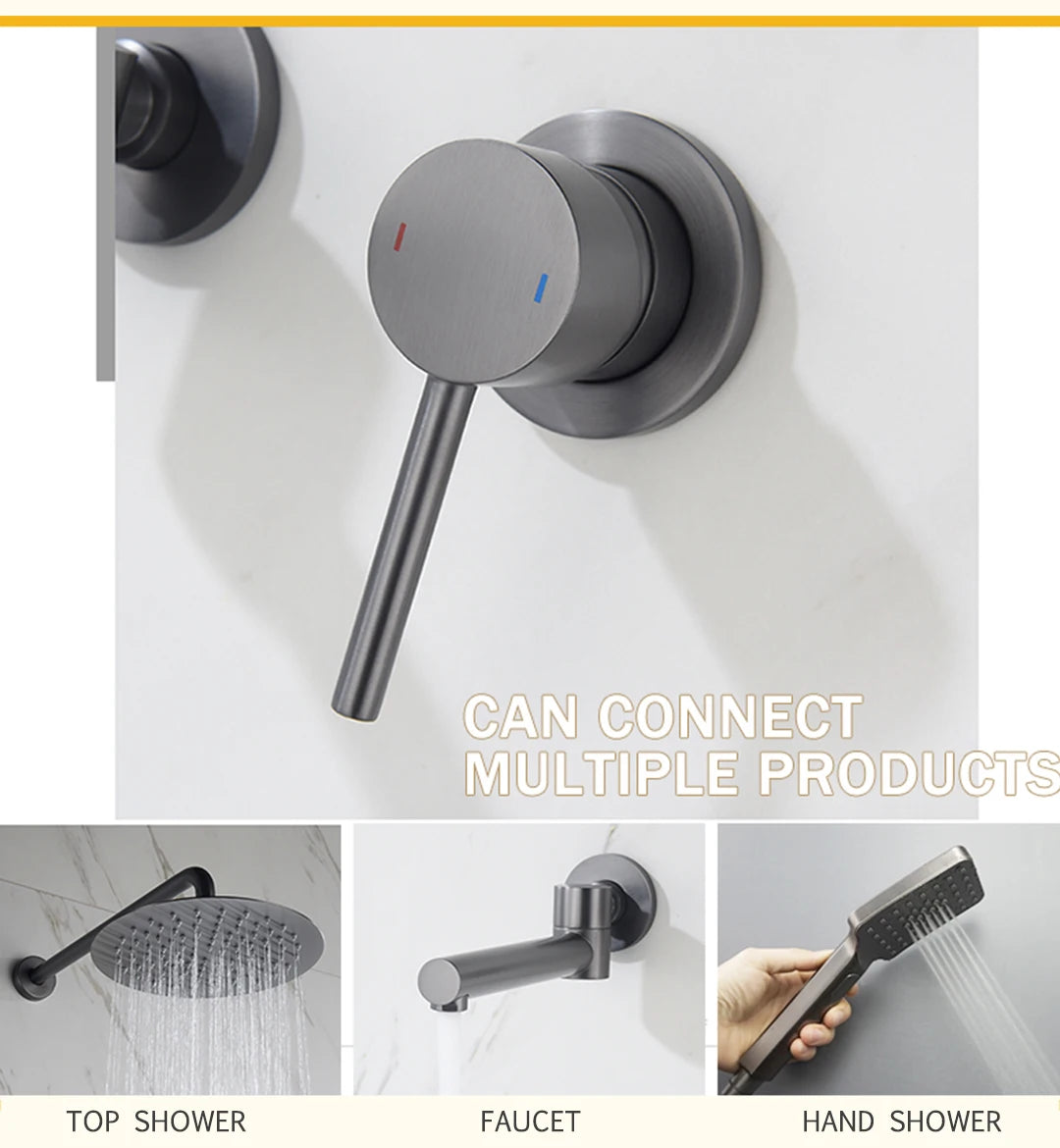 Round Brass Hidden Hot And Cold Water Mixing Valve Bathroom Wall-Mounted Single-Handle Shower Faucet Valve Body