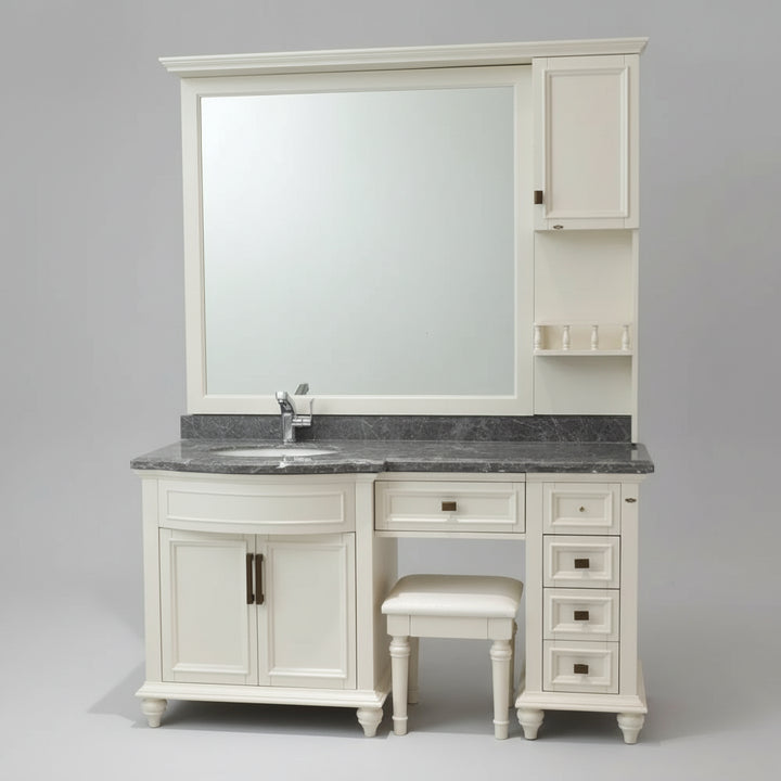 Mayfair-  American style bathroom cabinet combination solid wood washbasin, rock board integrated seamless ceramic basin
