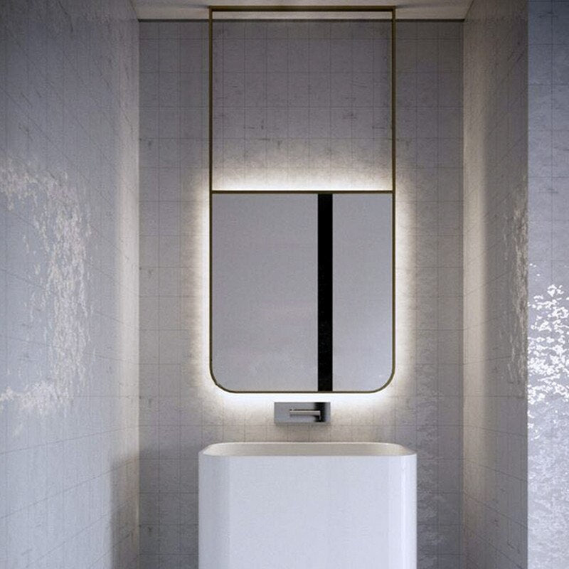 Square Ceiling Mount LED Bathroom Mirror