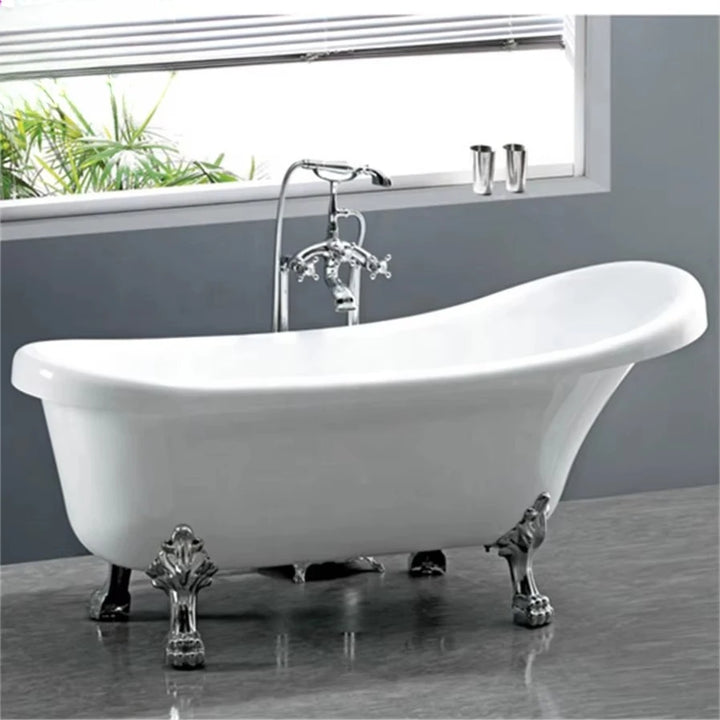 Victorian Sitting Acrylic Freestanding Bathtub with Cooper Clawfoot Legs