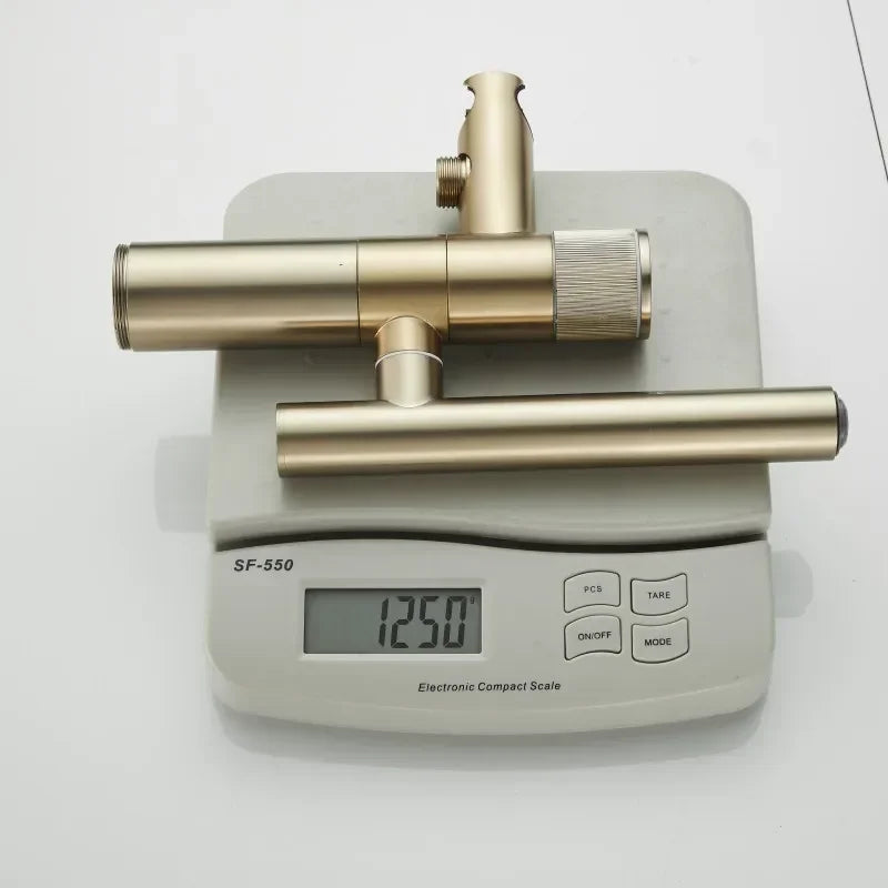 Browning - Brushed Gold Floor Stand Bathtub Faucet Brush Gold Bathtub Stand Tap Shower Mixer Brass Shower Gold  Floor Bathtub Stand Faucet