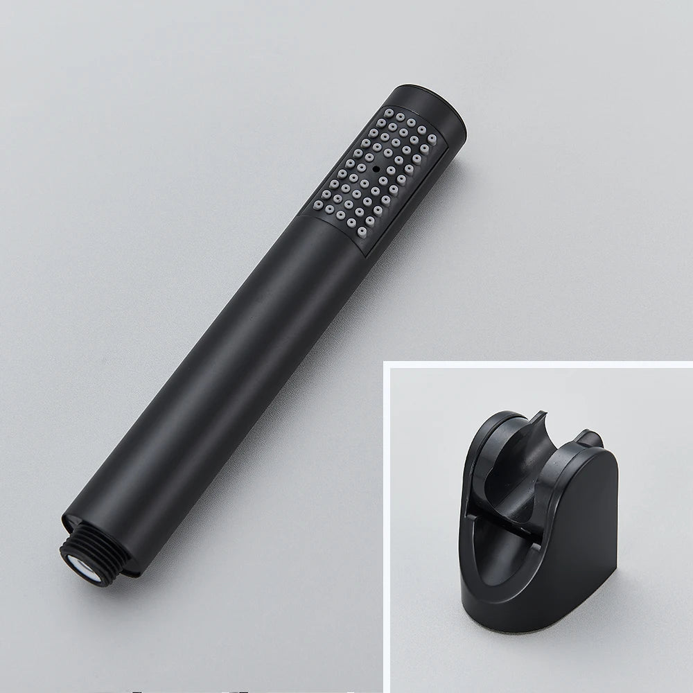 Pet-Black Thermostatic Bathroom Shower Faucet Dual Handle Bathtub Faucet Wall Mounted Mixer Tub Tap