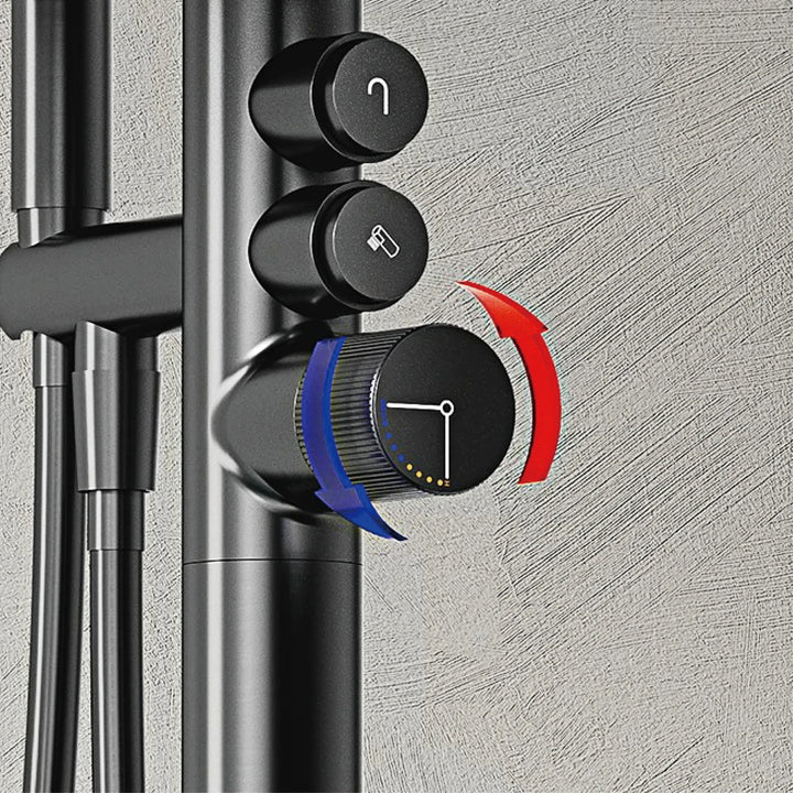 Andromeda-Gunmetal Bathtub Faucet 2 Function Hot Cold Mixer Tap Floor Mount Bathroom Tub Shower Modern Home Bath Tap