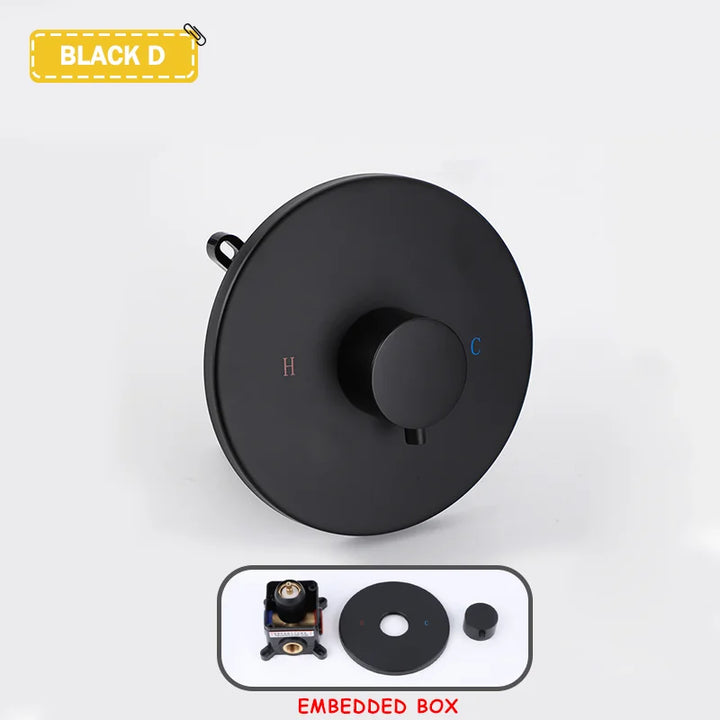 Hot and Cold Mixing Valve Body Faucet Single Handle Bathroom Concealed Shower Mixing Valve and Trim Kit Round Square