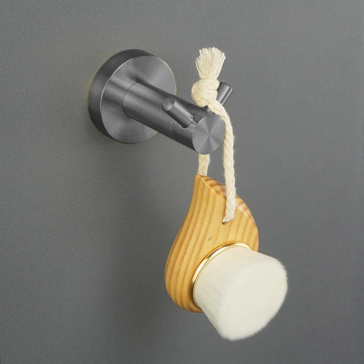 Gray Gun Metal Bathroom Hardware Accessories Cup Rack Towel Rack Toilet Brush Bath Towel Rack Roll Rack Towel Bar Hook Bathroom Wall Rack