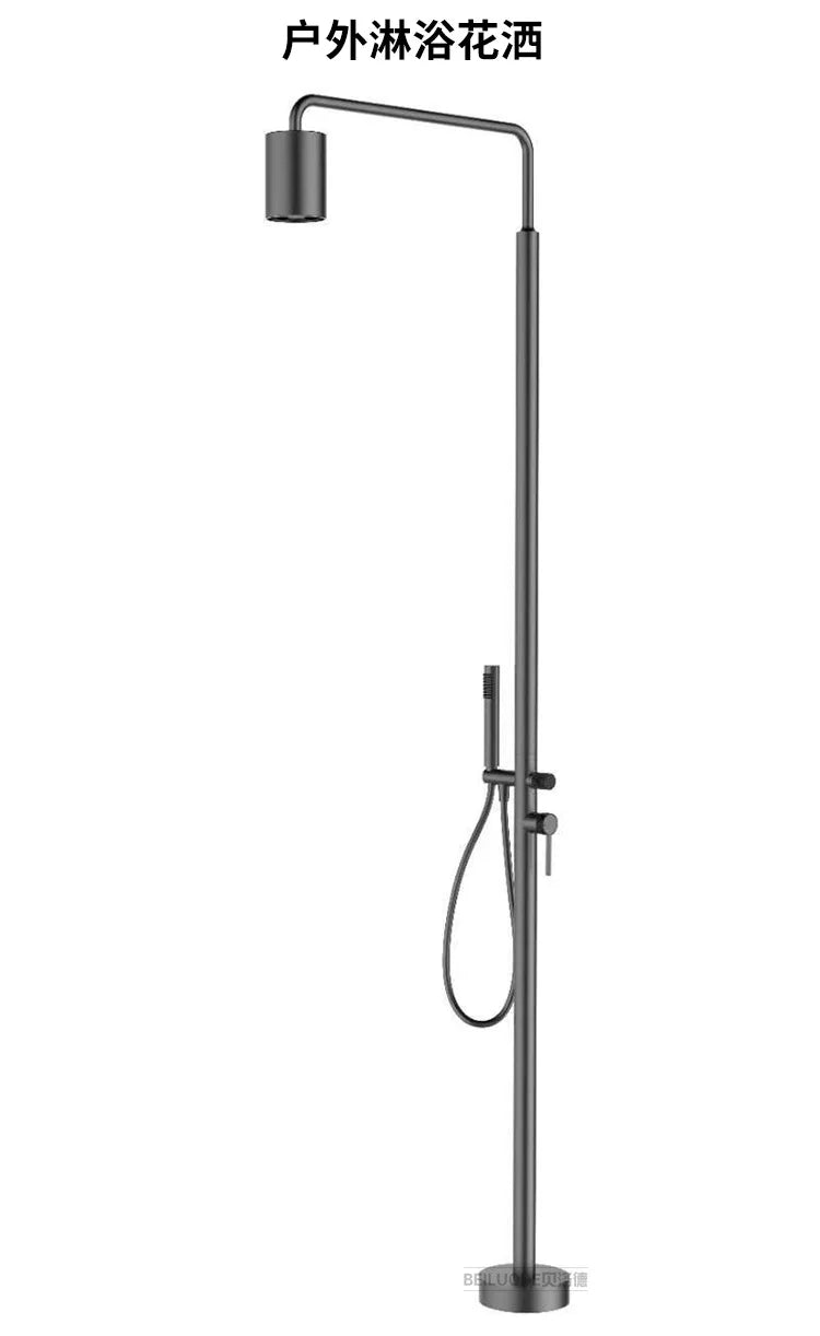 Outdoor floor shower stainless steel vertical shower shower villa swimming pool beach bath hot and cold column set