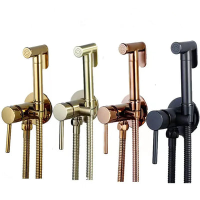 Dubai-Brushed gold- Rose gold-Black-Gold Hot and Cold water mixer wall mounted single lever hand held bidet