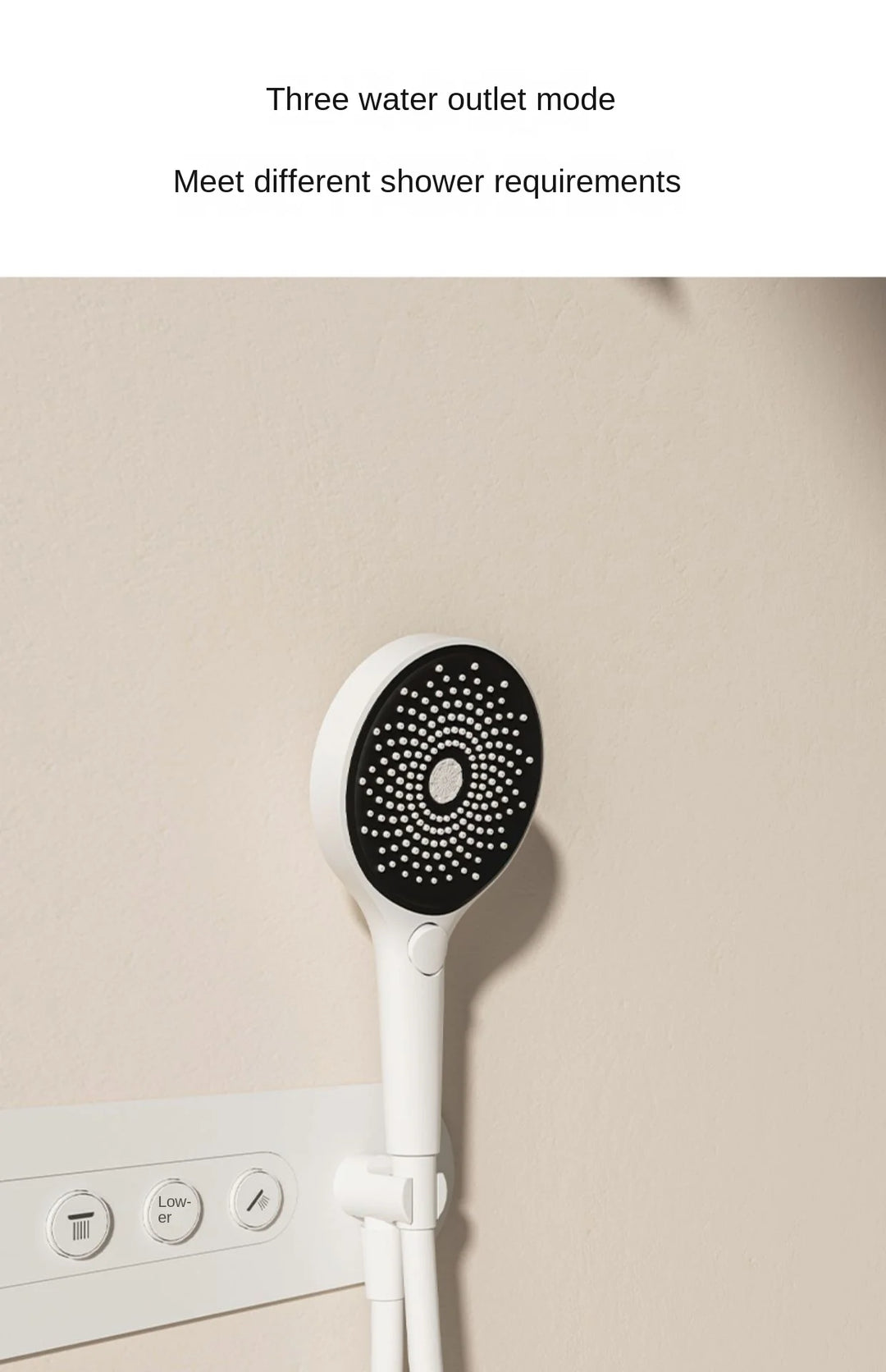 Aston-Constant Temperature White Embedded Wall-Mounted Rainfall Shower System with Intelligent Digital Display
