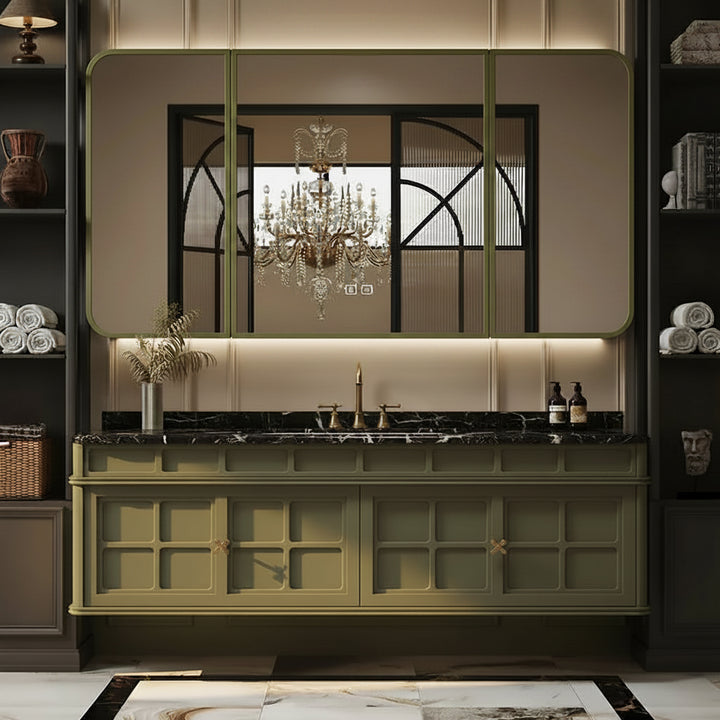 Versaille Custom- French Retro Bathroom Cabinet Space Saver Slim Trendy Display Closet Luxury Skincare Storage Gabinete Decorations Furniture