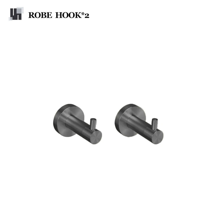 Gray Gun Metal Bathroom Hardware Accessories Cup Rack Towel Rack Toilet Brush Bath Towel Rack Roll Rack Towel Bar Hook Bathroom Wall Rack