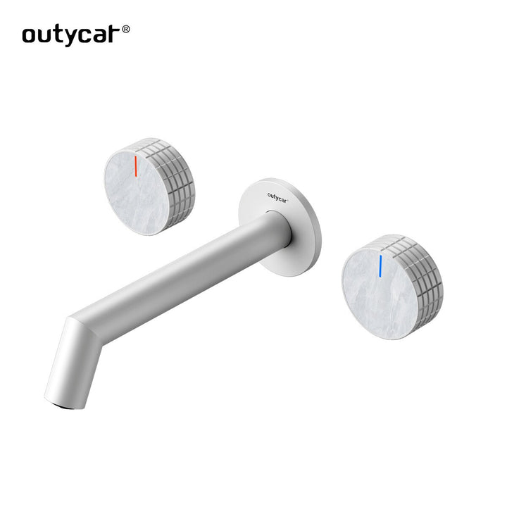 Circo-Wall Mounted 2 marble stone Knobs hot and cold bathroom faucet