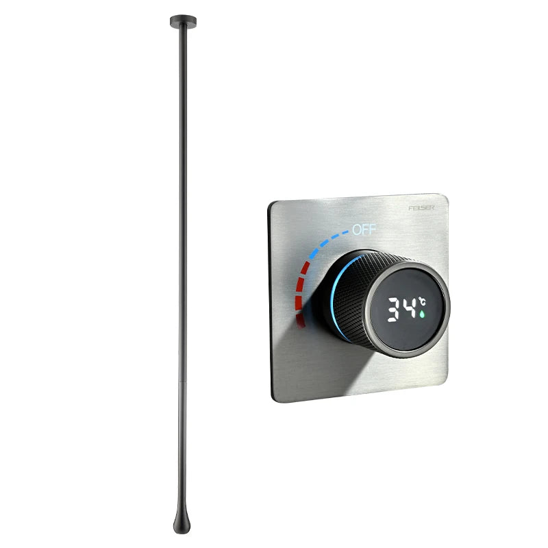 Tear drop digital dial ceiling mounted faucet